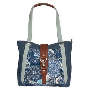 Mona B Nora Tote Canvas with Vegan Leather Trim